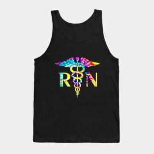 Lovely Rn Registered Nurse Tie Dye T-Shirt Tank Top